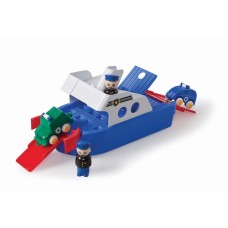 Viking Toys Police boat with 2 figures and 2 cars, 30cm, 81095