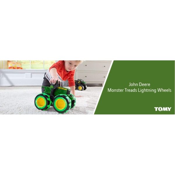 JOHN DEERE Monster Treads Трактор с Чудовищни Светещи 8инчови гуми 46434 - Image 2