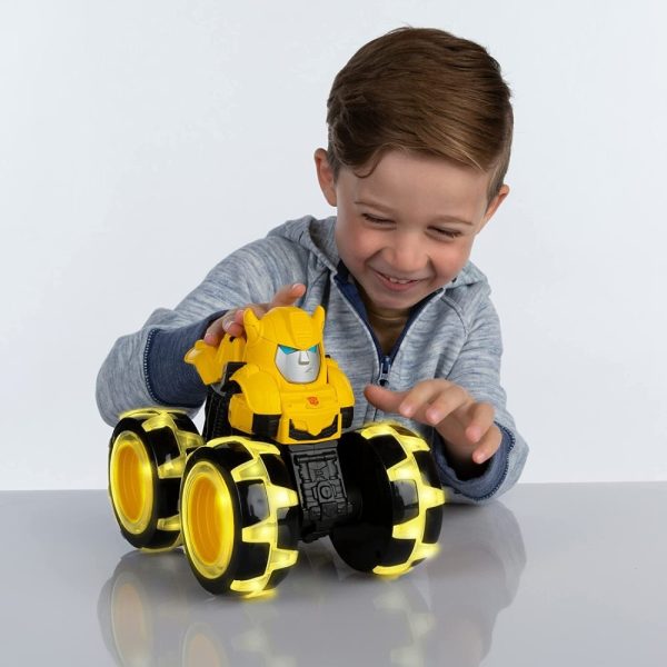 TOMY Monster Treads Transformers Bumblebee с Чудовищни светещи колела, 3г+, 47422 - Image 4