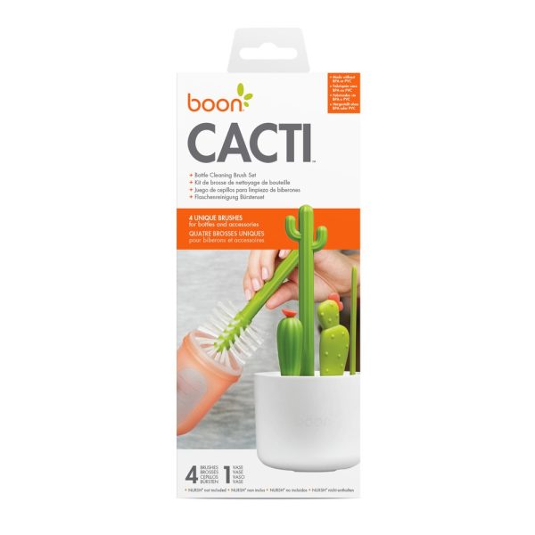 BOON Комплект четки за почистване на бутилки сламки, биберони и др. CACTI B11326 - Image 2