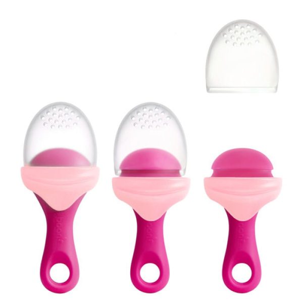 BOON Pulp силиконова дъвкалка с отвори за хранене Pink B11415 - Image 6
