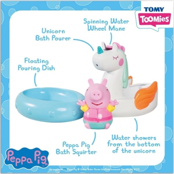 TOMY Toomies играчка за вана Peppa Pig с лодка Еднорог E73106U - Image 2