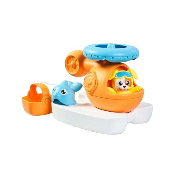 Tomy Toomies играчка за баня - Пръскащият спасителен хеликоптер, 12м+, E73305